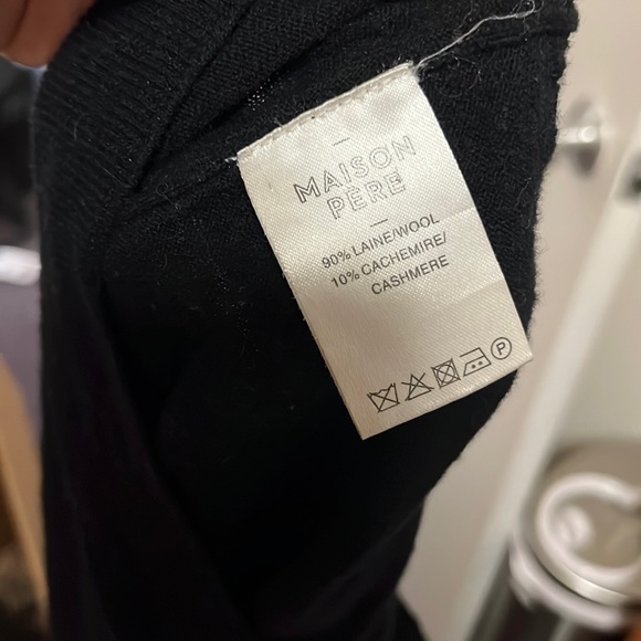 Maison Pete wool / cashmere black size S crew neck sweater - Picture 1 of 3